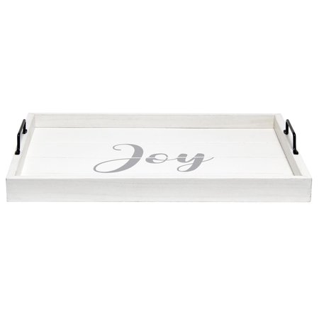 ELEGANT GARDEN DESIGN Elegant Designs 15.50 x 12 in. Joy Decorative Wood Serving Tray with Handles EL15417